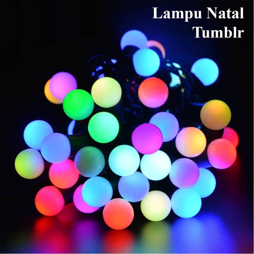 HOPE STORE - COD - Lampu Natal Bola Anggur RGB Warna Warni - Lampu Tumblr Hias Pesta - Lampu Kamar Tidur