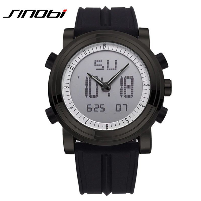 SINOBI 9368 Jam Tangan Pria Analog Digital Tali Silicone WATCHKITE WKOS