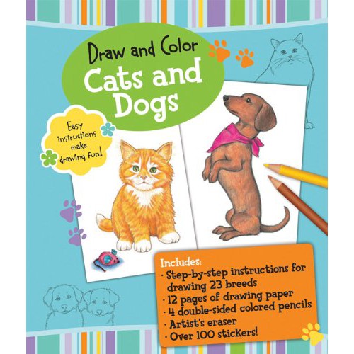 

Buku Draw and Color: Cats and Dogs (Draw and Color Sketchbook) Original Termurah