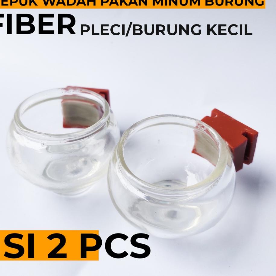 ♞ CEPUK WADAH PAKAN DAN MINUM BURUNG KECIL / PLECI FIBER ISI 2 PCS ♞