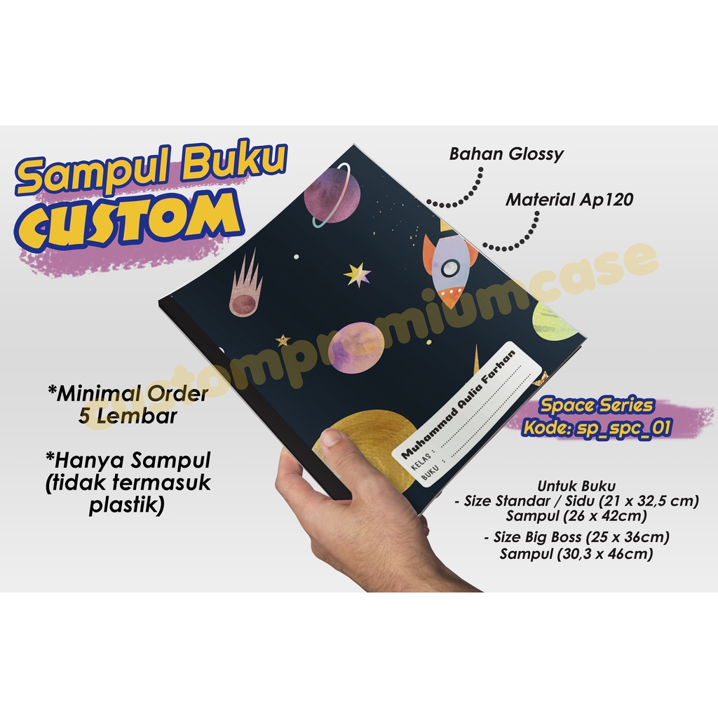 

Sampul Buku Custom Desain Space/Galaxy/Astronot / Sampul Buku Tulis Bebas Desain Bisa Pakai Nama