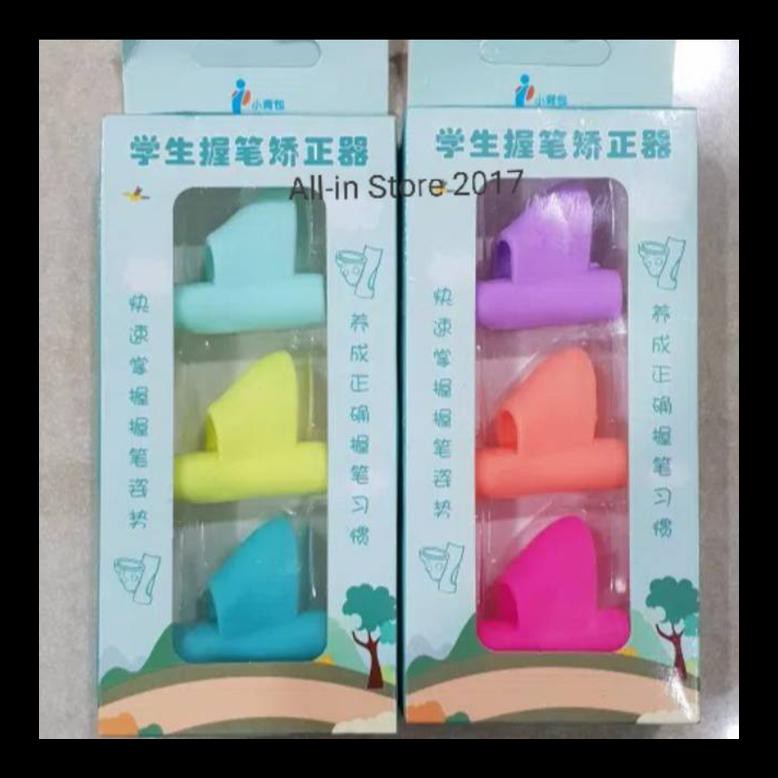 

NEW PENCIL GRIP EMBOSS 3PCS, ALAT BANTU MENULIS IMPORT, BAHAN SILIKON BPA PAKET ALAT TULIS TERLARIS