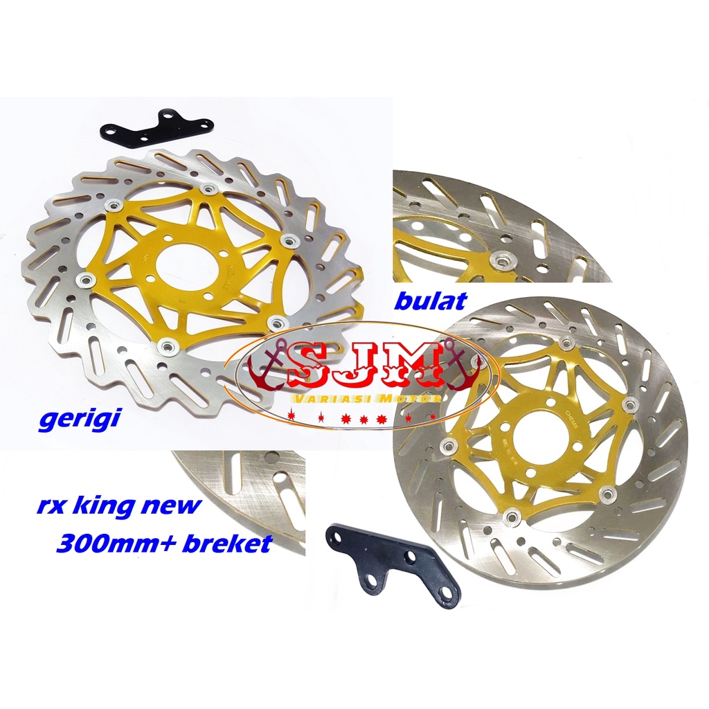 piringan depan RX KING NEW 300 MM PLUS BREKET DISK CAKRAM DEPAN RX KING NEW BESAR 30CM