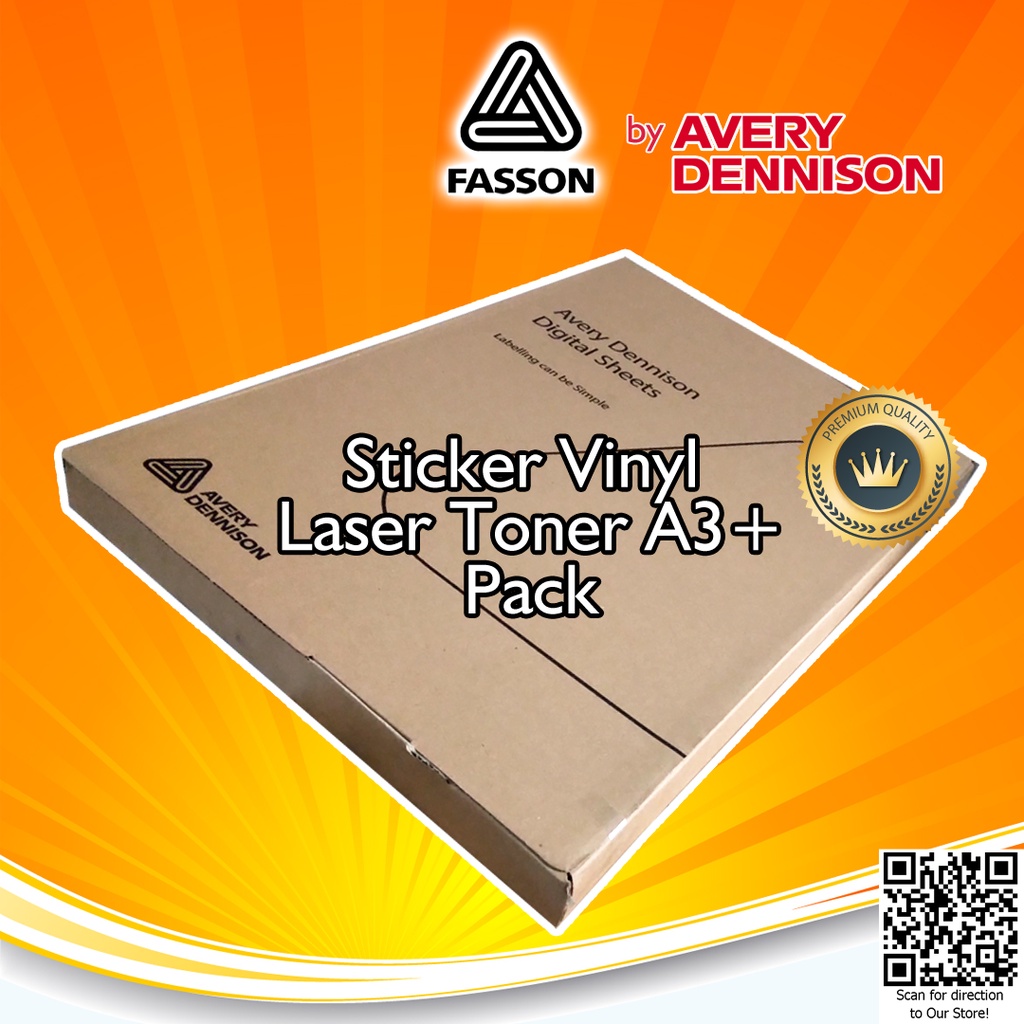 FASSON Avery USA - Sticker Vinyl Laser Digital Print A3+ Stiker anti air  tidak mudah sobek - Pack