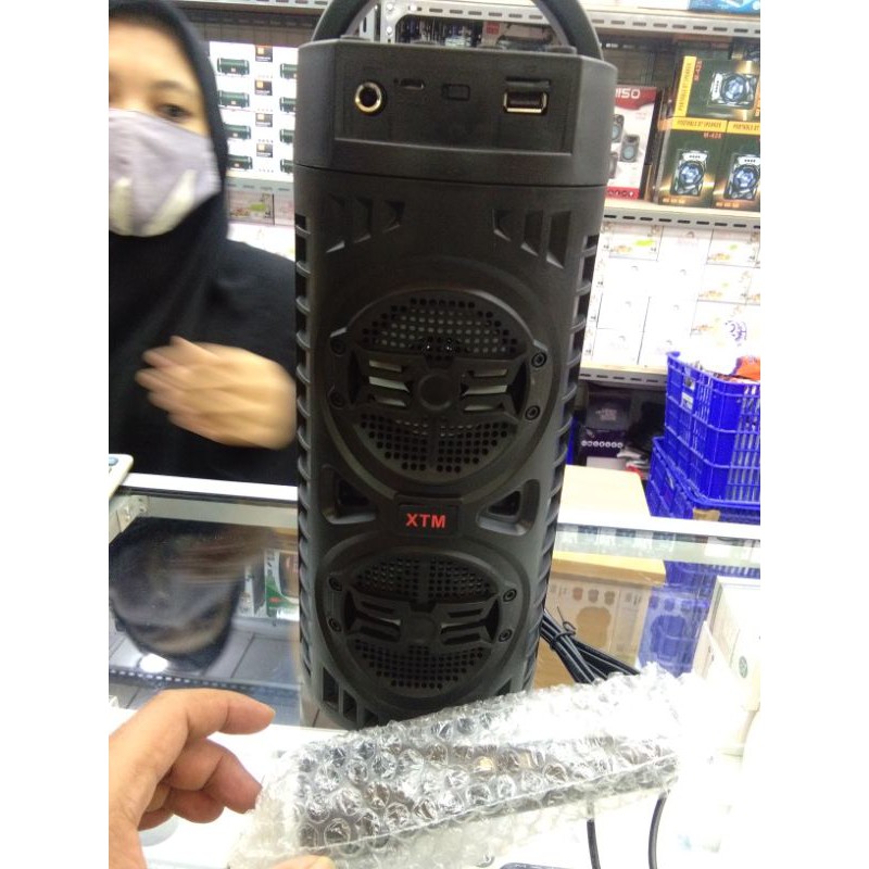 Speaker Bluetoot speaker karaoke XTM 881 Free mic Diameter 5 inch murah