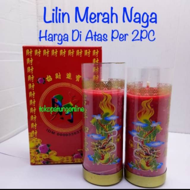 Lilin Merah Naga 3 Kati Lilin Pilar