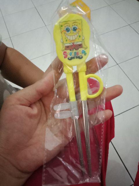 Sumpit Desain Kartun Bahan Stainless Steel Untuk Latihan Anak Balita