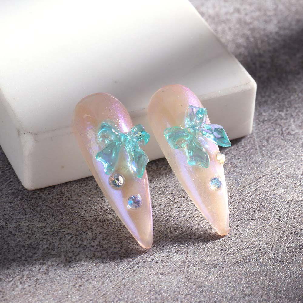 Mxbeauty 3D Nail Art Perhiasan DIY Fashion Nail Art Charms Hiasan Kuku Sparkly Frosted Ikatan Simpul Nail Rinestones