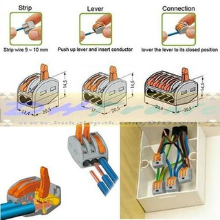 5 PCS WAGO Connector 5 Wire 222-415 Terminal Block Lever Cage Clamp isi