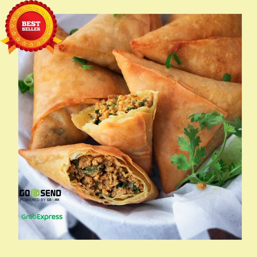 Samosa Sambosa Frozen Daging Cabe Ijo 1 pak isi 10 pcs