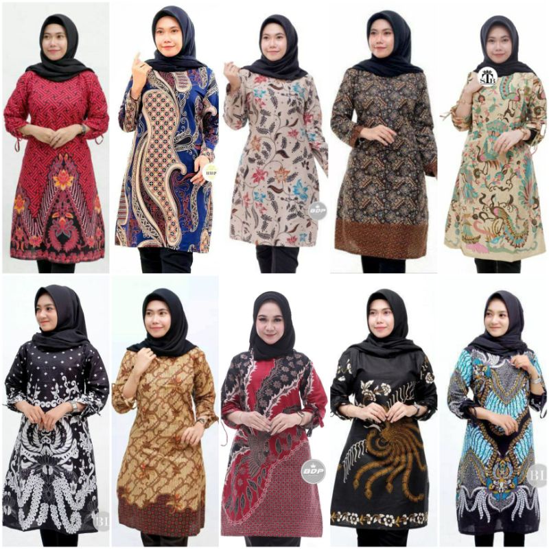 MURAH Terlaris SERUT GENES JELITA TUNIC NAVBOR YELBOR WHITBOR CREAMBOR TUNIK BATIK MODERN HRB030 DOL