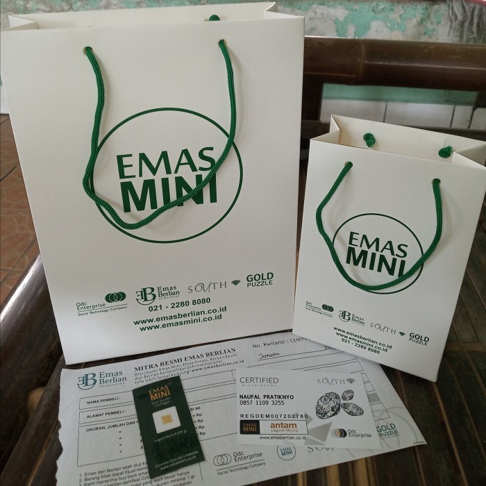 

✨ BISA COD ✨ Emas Mini 0.05 gram Paperbag Kado Papper Bag Antam 0.05 gr Logam Mulia - Emas0.05gr aja
