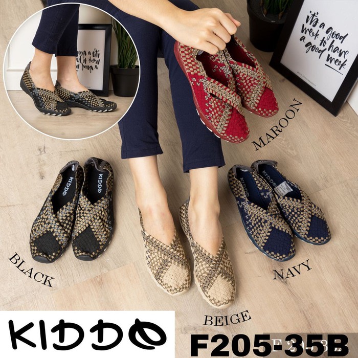New Sole Kiddo 205-35b sepatu anyaman rajut wanita ORI