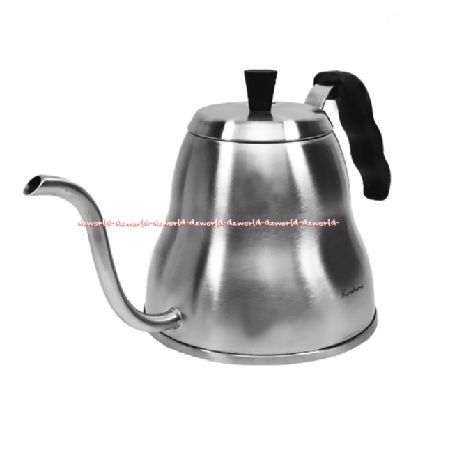 Krishome Gooseneck 1L Coffee Drip Kettle With Lid Stainless Steel 1Litter Kris Home Teko Cerek Alat Seduh Kopi Teh Ujung Runcing Lancip Go Seneck Goo Senek Ketel Model Bebek Angsa