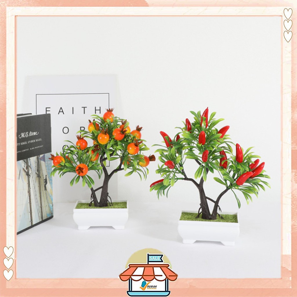 RSB COD CLEAR STOCK Ornamen Bunga plastik Buatan Dekorasi Rumah/ Flower Artifisial Vas Pot Bunga Buah BUNGA KODE 14