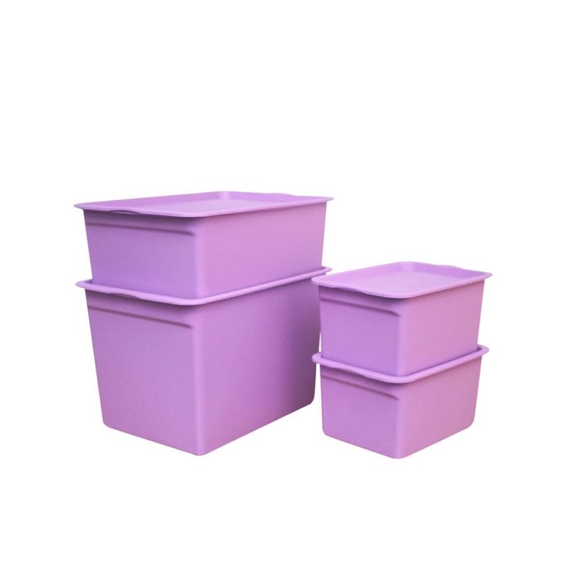 Tempat Kotak Penyimpanan M Box Set Purple Storage Ungu