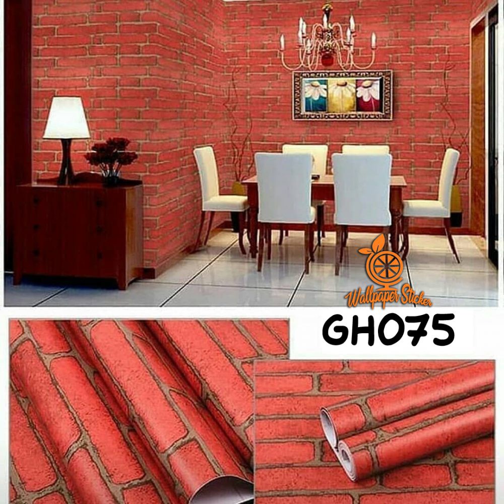 Walpaper Stiker Ruang Tamu Walpeper Tembok Kamar Tidur 3d Batu BataMerah Wps024  Murah