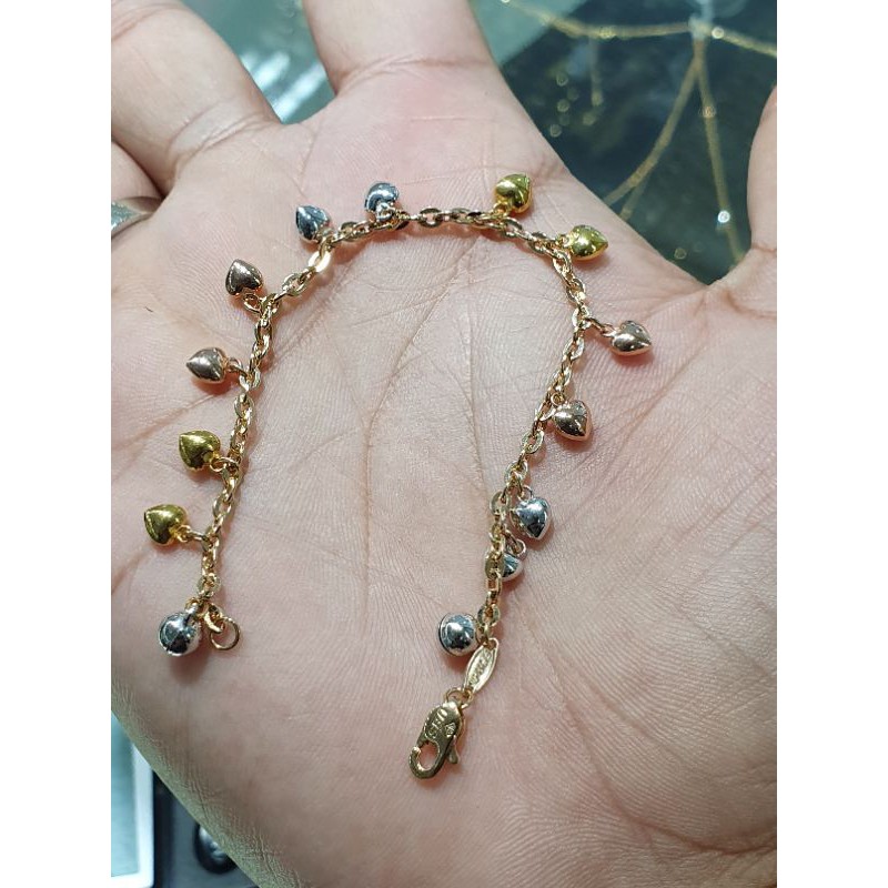 gelang emas 700 nori gantungan love kombinasi