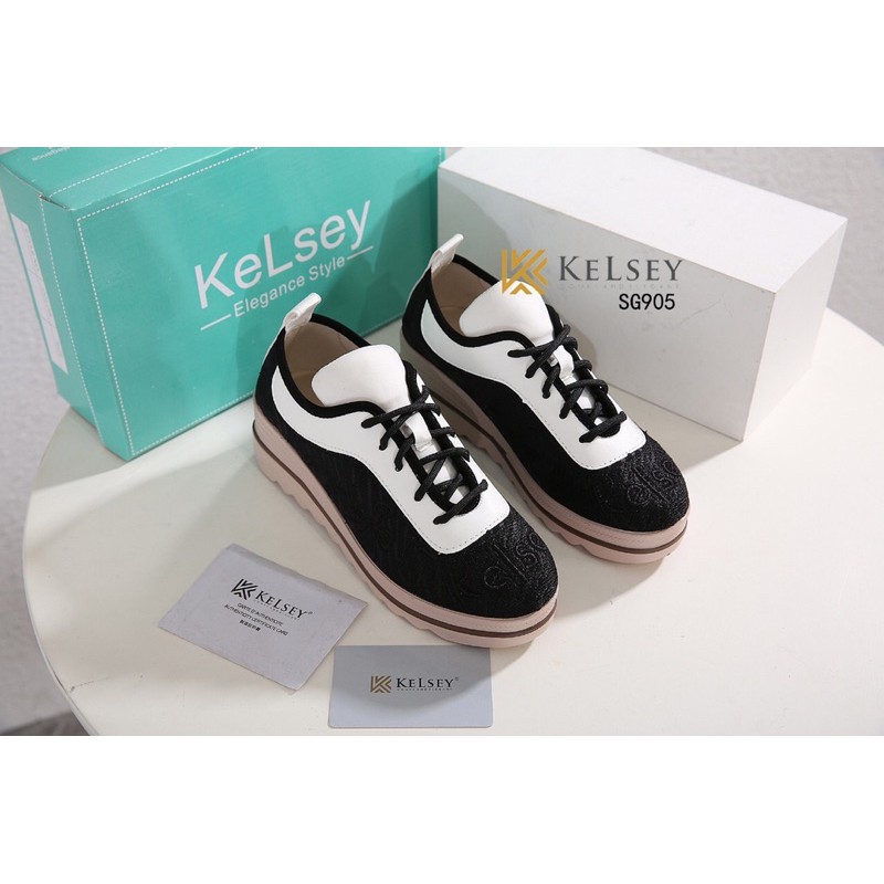 (GRATIS ALAS KAKI) Kelsey Sepatu Wedges 5cm Wanita Kelsey / Wedges Kanvas Bordir Wanita SG905