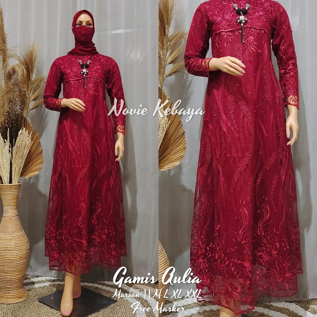 TERBARU LONG GAMIS TULLE BORDIR / GAMIS BUSUI