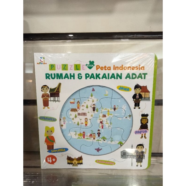 Opredo Puzzle Book Peta Indonesia: Rumah & Pakaian Adat