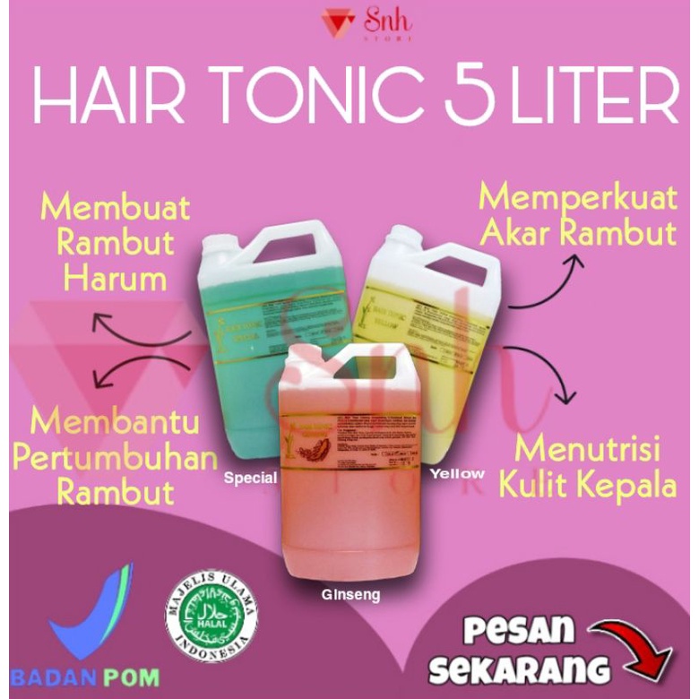 HAIR TONIC YELLOW 5 LITER/HairTonic pria/Penyubur Rambut/Hair tonic barbershop/hair tonik rambut ron