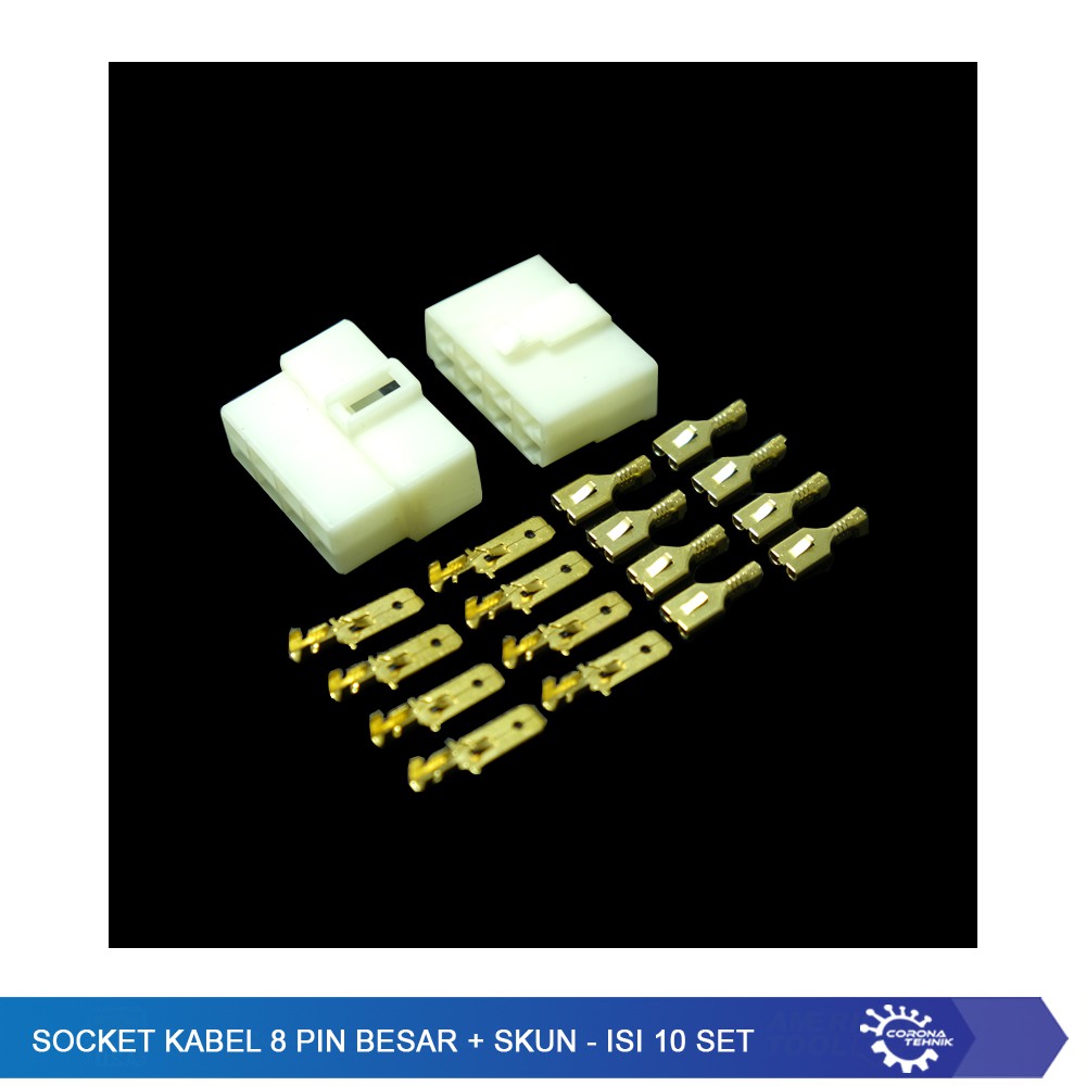 Socket Kabel 8 Pin Besar + Skun - Isi 10 set