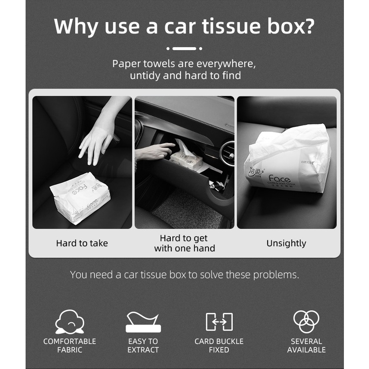 Kotak Tisu Model Gantung Bahan Bulu Logo Skoda Untuk Sandaran Tangan Mobil
