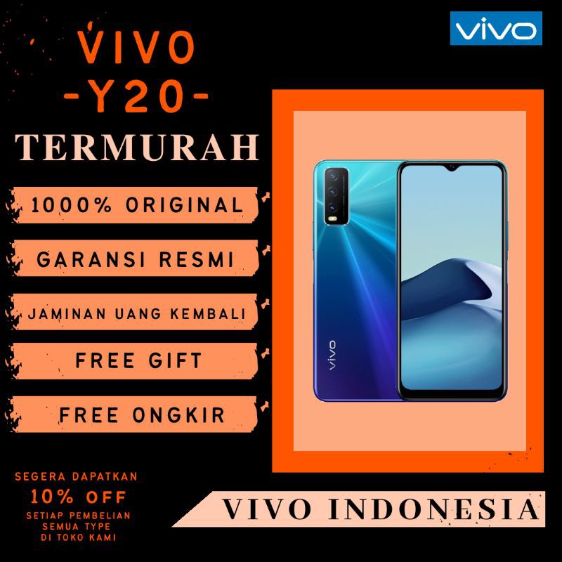 VIVO Y20 RAM 4/64GB GARANSI RESMI VIVO INDONESIA