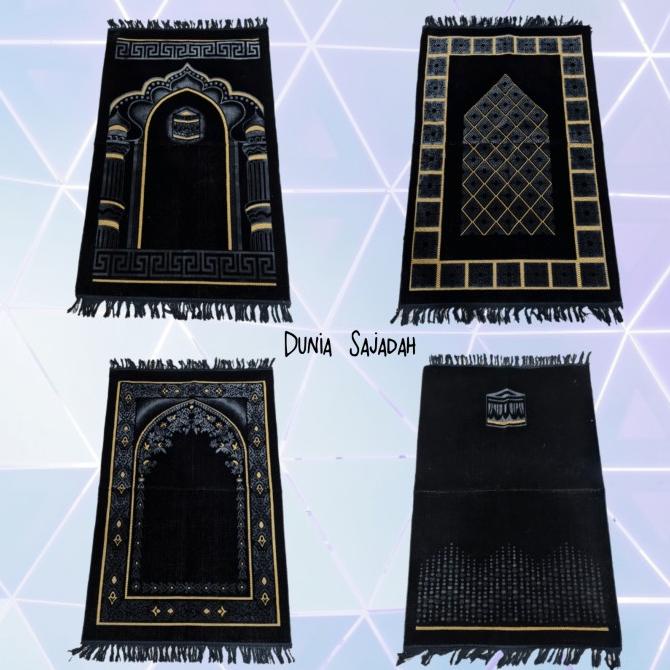 Sajadah Turkey Tebal Hitam / Sajadah Turki Hitam / Sajadah Besar Hitam