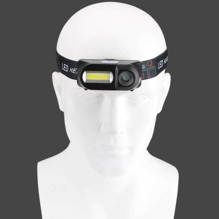 Headlamp LED COB 3 Mode FREE BATERAI/Double Light