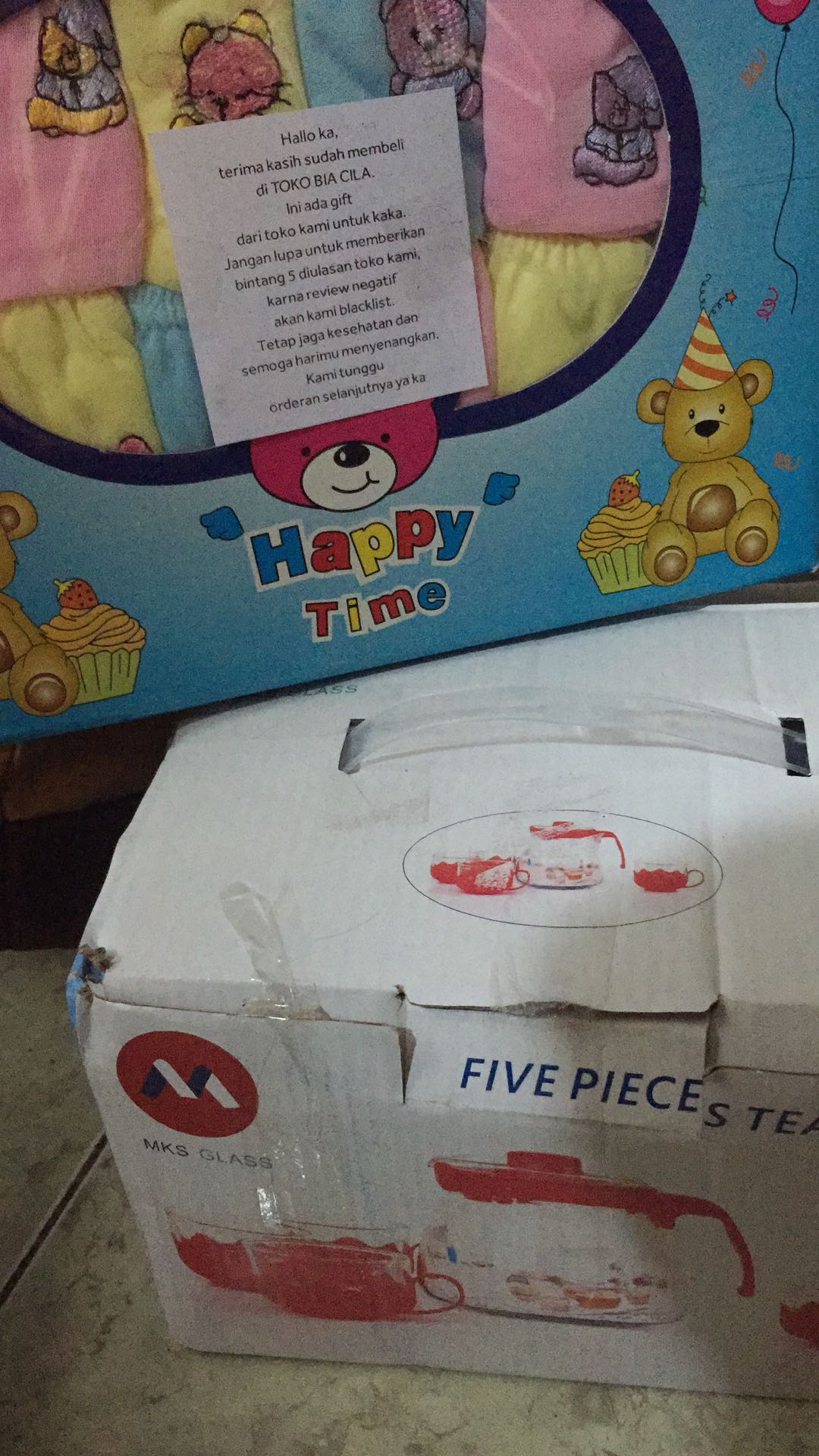 Teapot Set / Teko Teh + Gelas Kaca 5in1