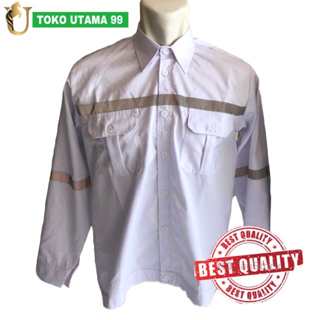 Baju safety putih scotlight - seragam safety putih - seragam perhubungan - seragam kapal pelayaran