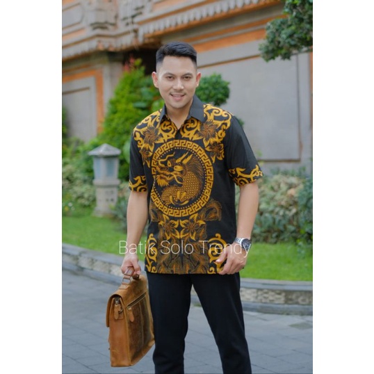TRENDY 178 ( FULL FURING )KEMEJA/BAJU BATIK PRIA MURAH PENDEK