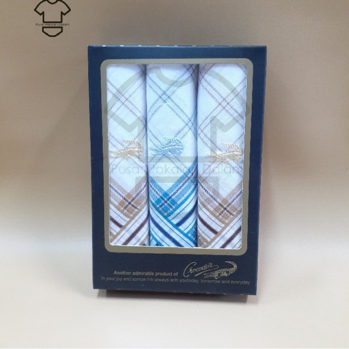 Saputangan pria CROCODILE 111 PREMIUM KATUN ISI 3