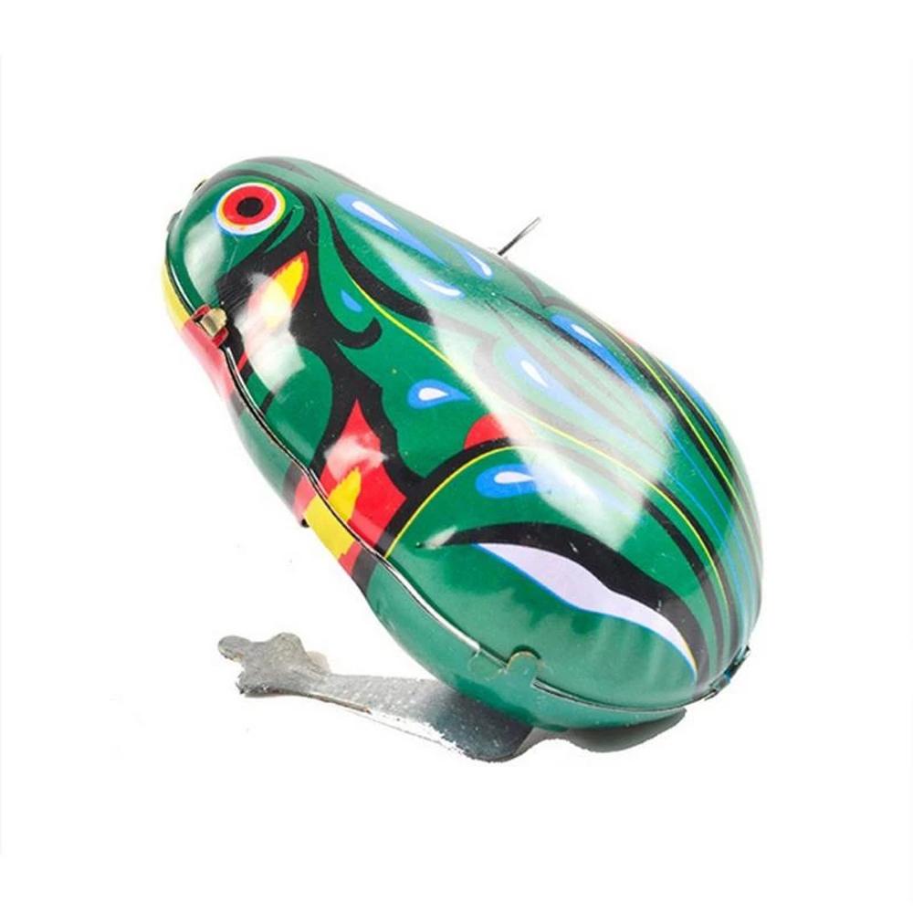 REBUY Rebuy Jumping Iron Frog Toy Mainan Edukasi Hadiah Klasik Mainan Anak Katak Wind Up Toy