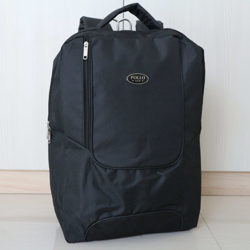 Tas Ransel Punggung Sekolah Polo USA Kerja Dinas Kantor Murah Besar Slot Laptop Rain Cover Cowo Cewe