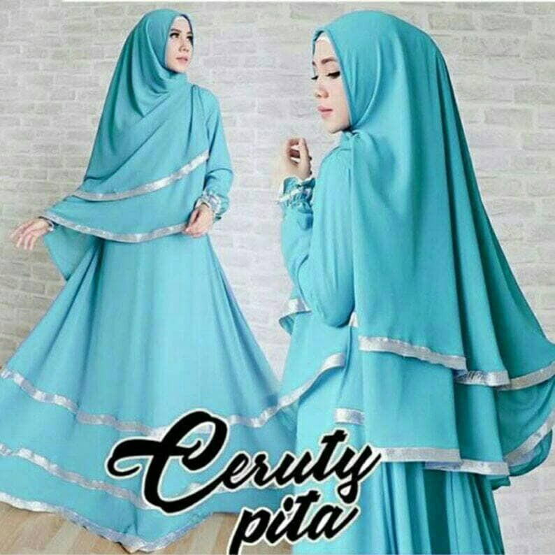 DeltaRN GAMIS SET Aretta syari Blue