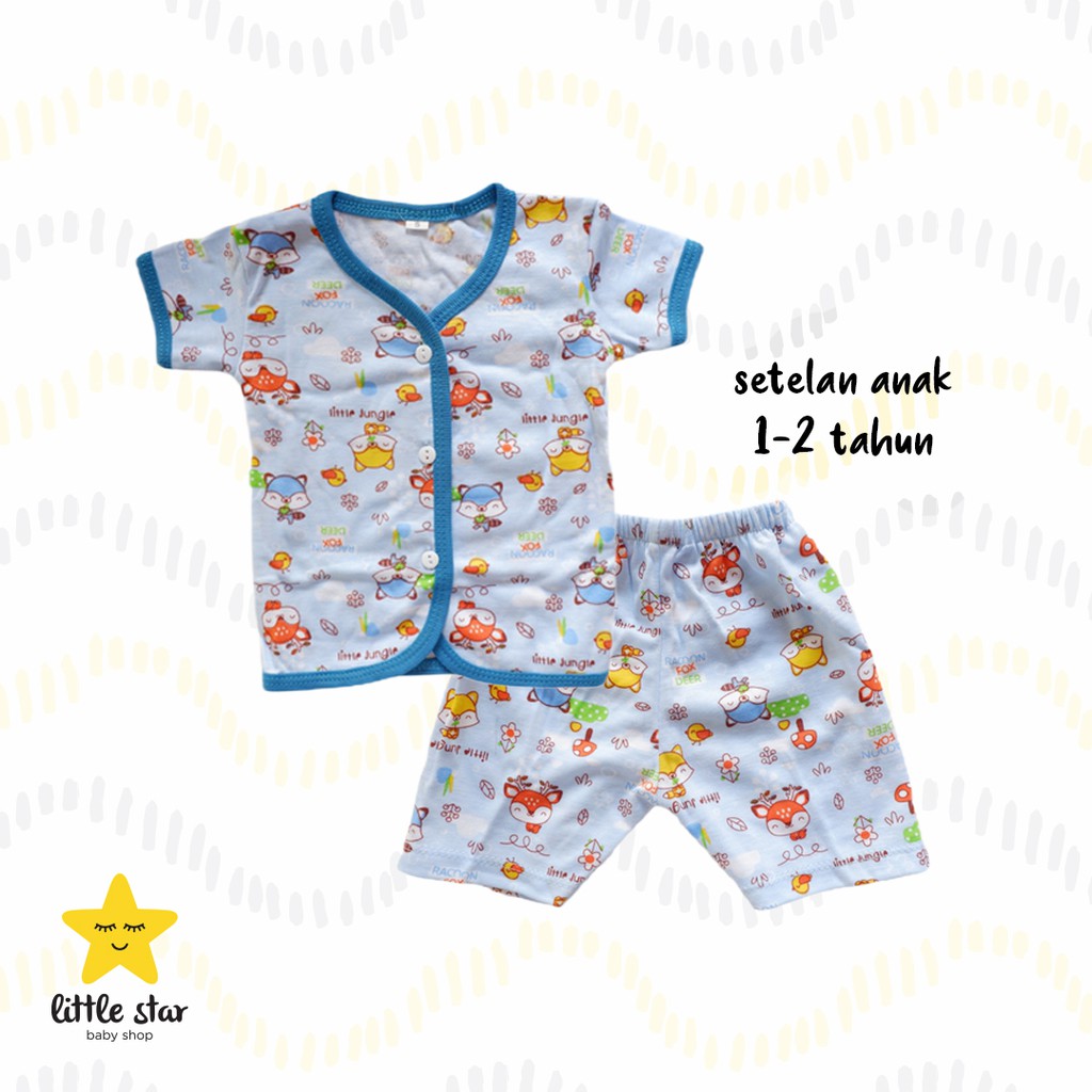 Y-lin Setelan Motif Lucu Anak Bayi Cewek Cowok | Baju Rumah Anak Bayi Unisex