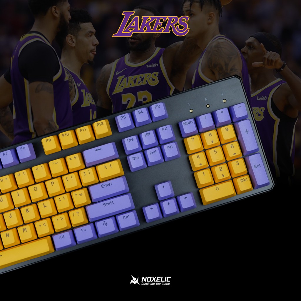 Noxelic Keycaps PBT Lakers - Double Shot 104 Keyset Custom