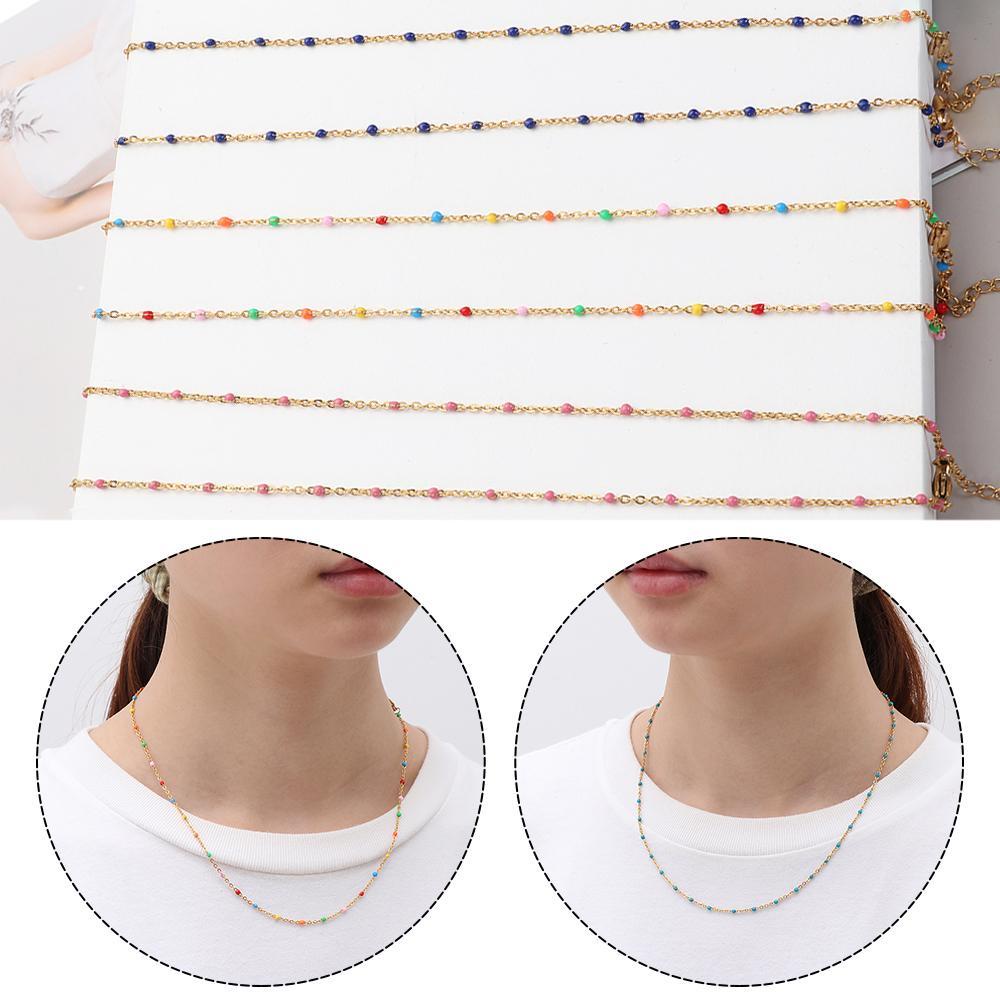 Lily Womens Necklaces Fashion Warna Emas Gelang Choker Stainless Steel