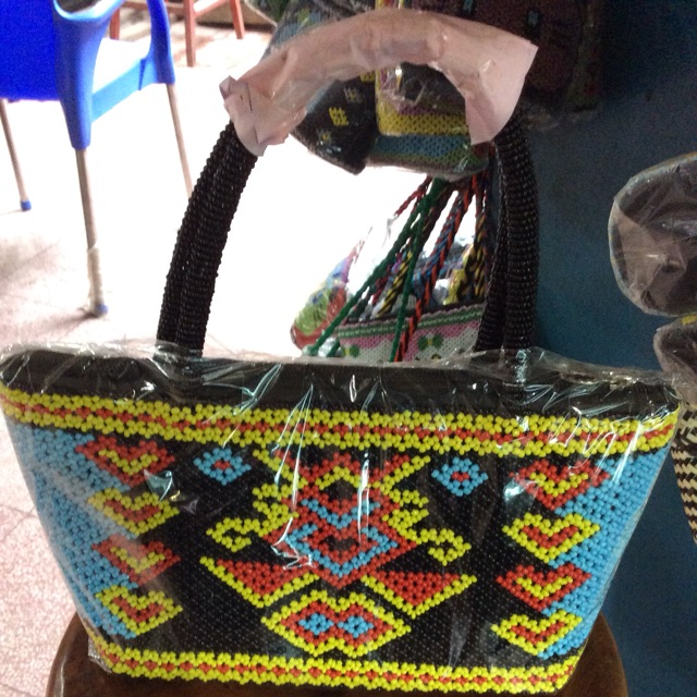 Tas Etnik Manik Dayak Kalimantan (TM07) | Tas Tangan Wanita Manik Entik Dayak Asli Kalimantan / Hand