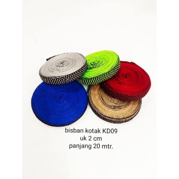 bisban webbing KD09 terbaru ukuran 2 cm 1 roll panjang 20 meter