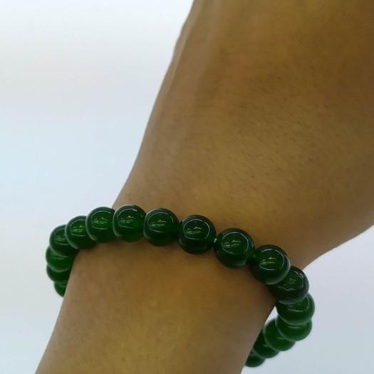 Gelang Kesehatan Batu Alam Akik Giok China Cina Hijau Asli Natural untuk Pria Wanita Cowok Cewek