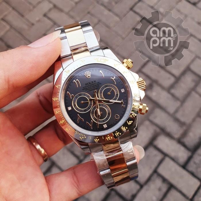 Suplier Jam Tangan Rolex Daytona Arabic Dial Automatic Two Tone