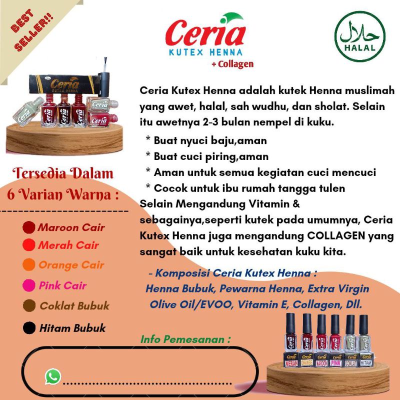 CERIA NAIL HENNA / CERIA KUTEK HENNA / KUTEK / HENA / PACAR KUKU / TUFFAH / NAURAA