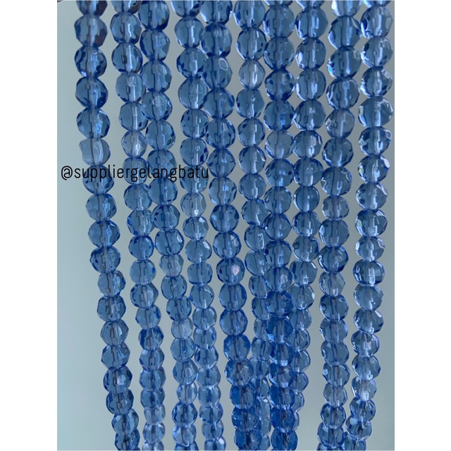 kristal bola dunia cutting 6mm BIRU UNGU ceko bulat blue purple quartz