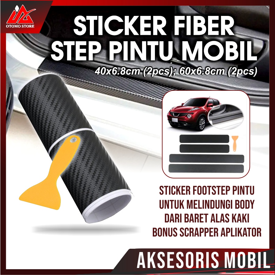 STIKER FIBER Sticker Carbon Fiber Anti Gores Carbon Fiber Bumper Trunk Car Sticker Decal Tail Lip