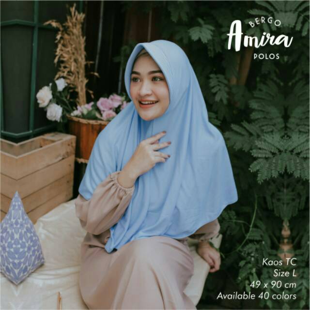 Jilbab instan  bahan kaos pet antem ukuran L