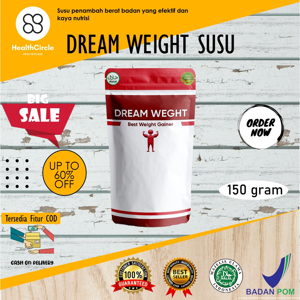 

DREAM WEIGHT SUSU - Susu Penambah Nafsu makan Tanpa Efek Samping / Penambah nafsu makan herbal / penambah berat badan pria / HealthCircle